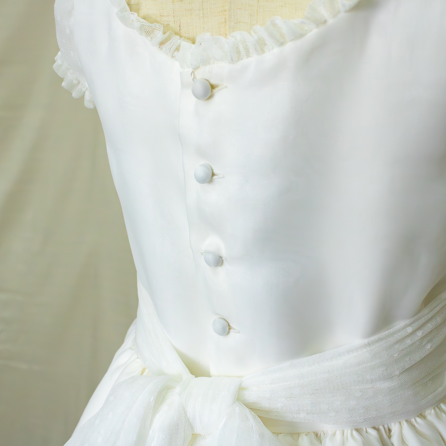 Vestido Comunión Todo a Tono Beige Gasa (2)