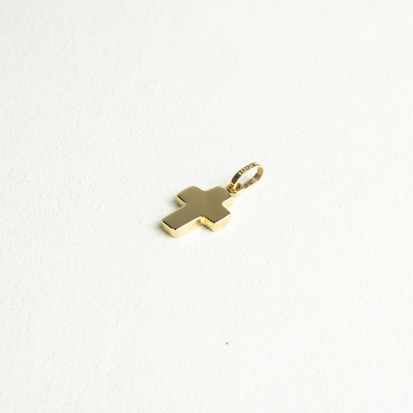 Cruz Oro 14k Flat Redondeada