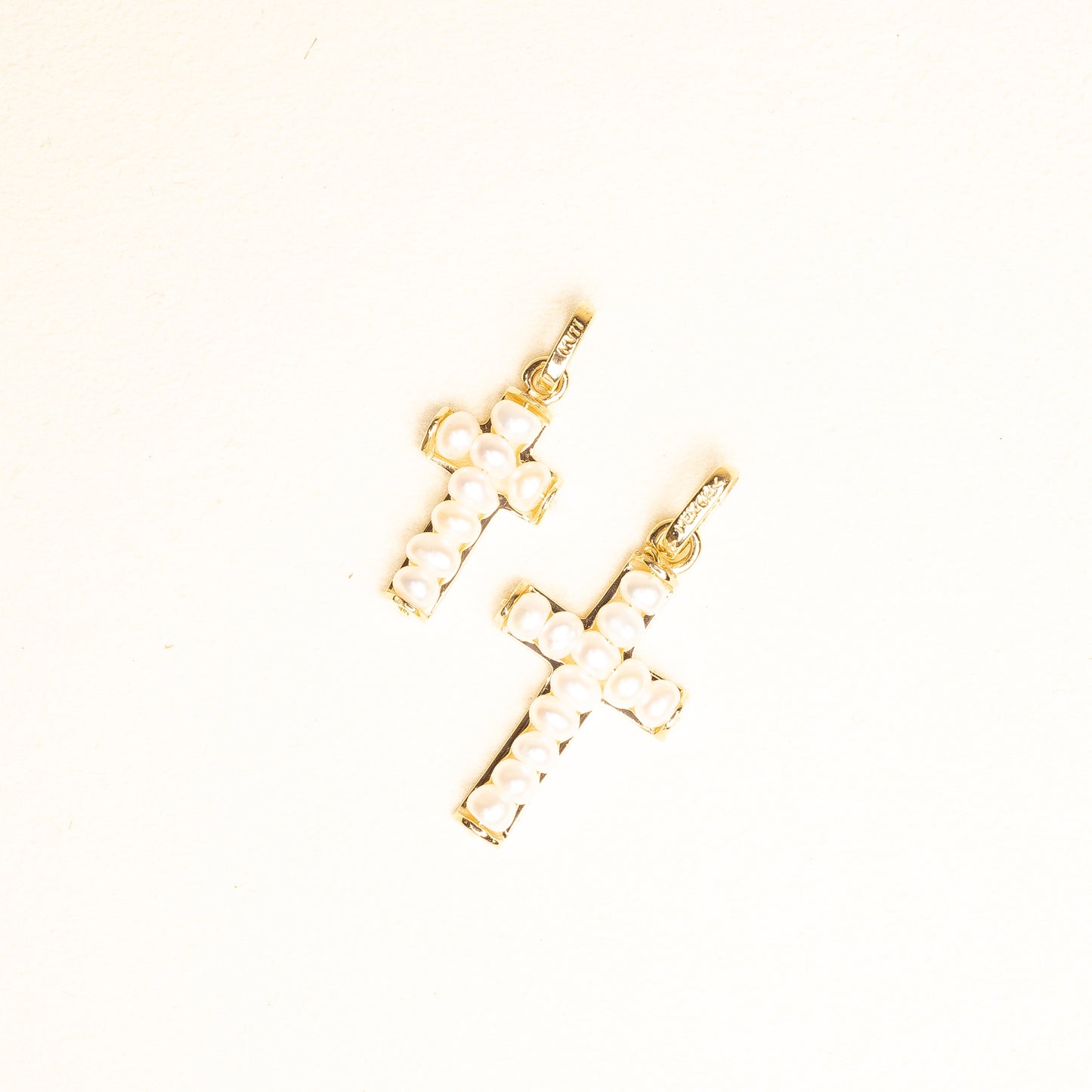 Cruz Perlas Oro 14k