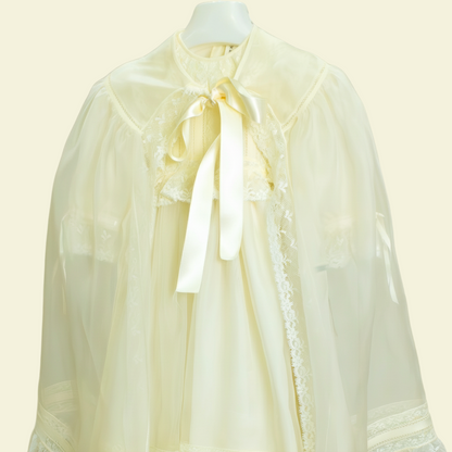 Ropón Bautizo Seda Natural Marfil