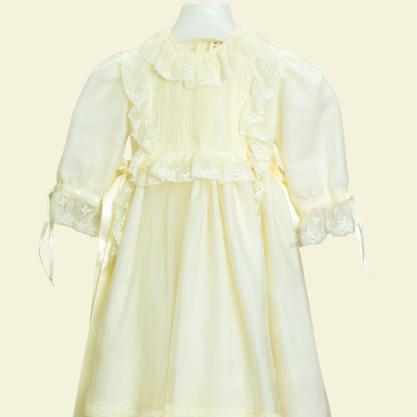 Ropón Bautizo Seda Natural Marfil