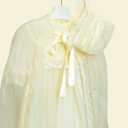 Ropón Bautizo Seda Natural Marfil