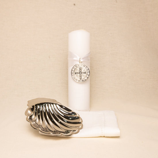 Kit Bautizo Baño Plata Lazo Satin