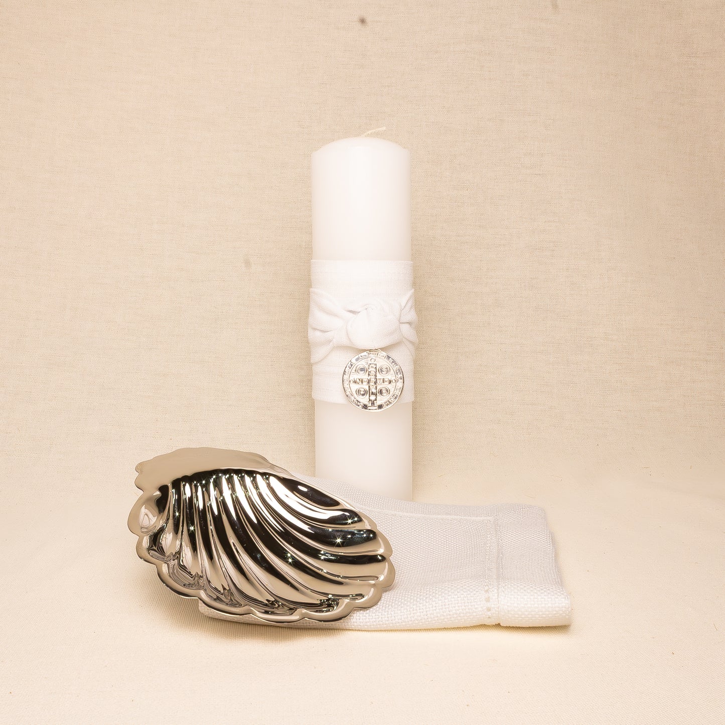 Kit Bautizo Baño Plata Nudo