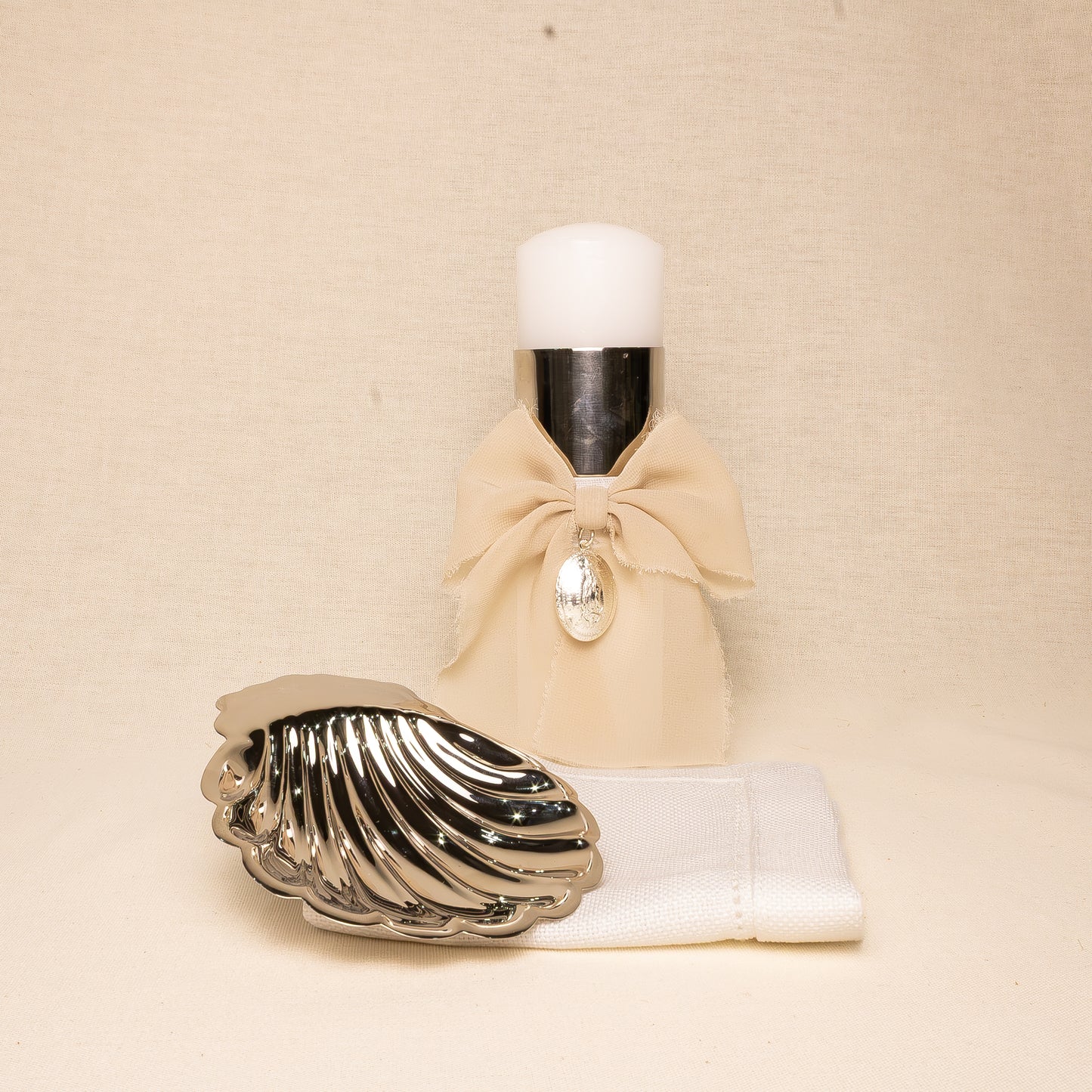 Kit Bautizo Baño Plata Anillo