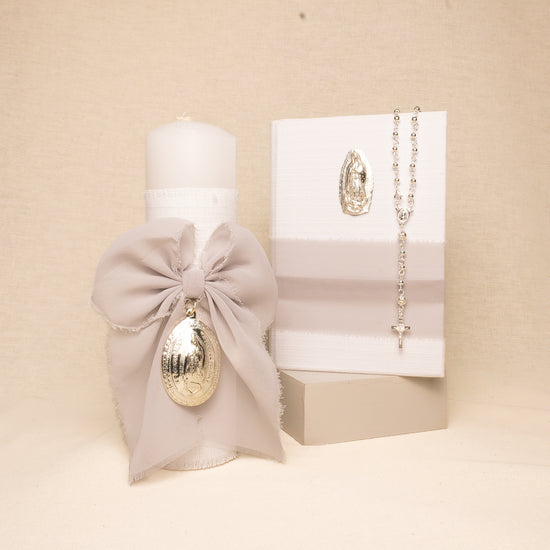 Kit Comunión Baño Plata VG Moño Chiffon