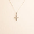 Cruz Oro Blanco Diamantes con cadena (CUL) 14k