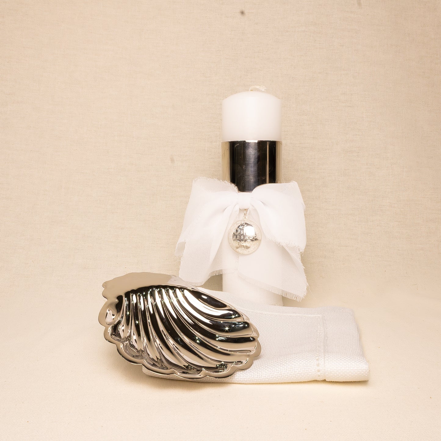 Kit Bautizo Baño Plata Anillo