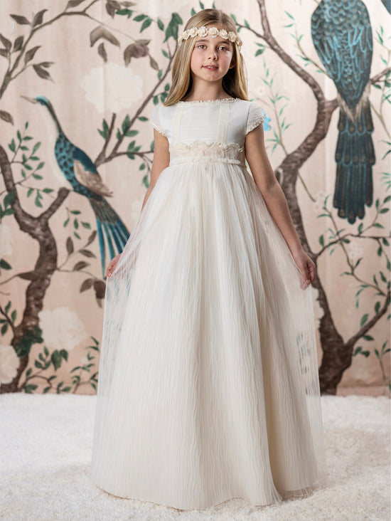 Vestido Comunión Salmón Tul