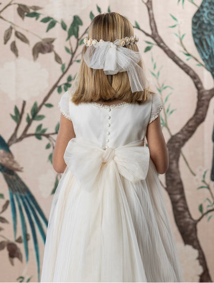 Vestido Comunión Salmón Tul