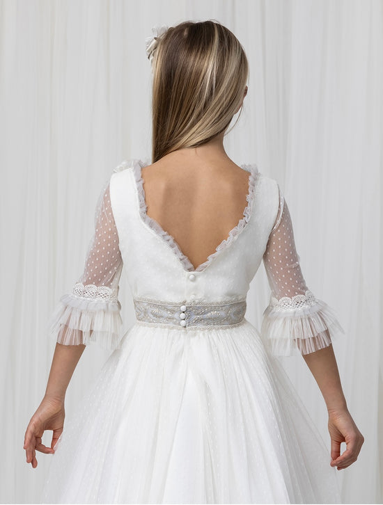 Vestido Comunión Beige2 Bordado