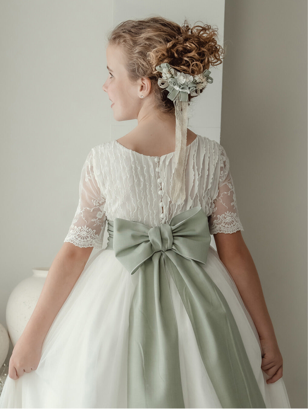 Vestido Comunión Crudo Tul