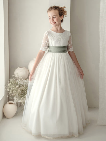 Vestido Comunión Crudo Tul