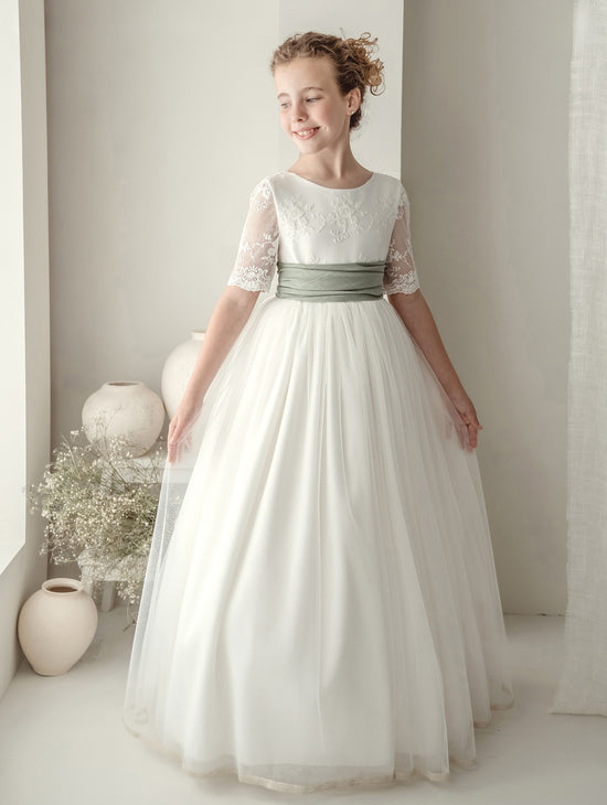 Vestido Comunión Crudo Tul