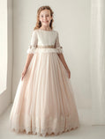 Vestido Comunión Rosa Bordado