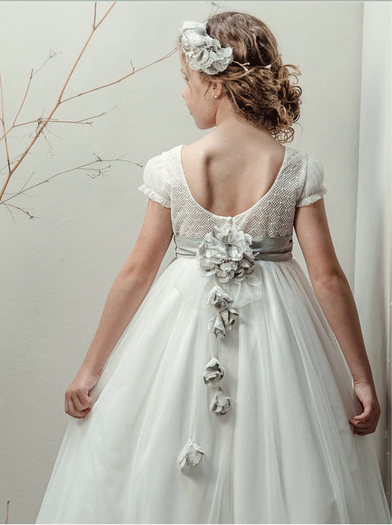 Vestido Comunión Crudo Tul