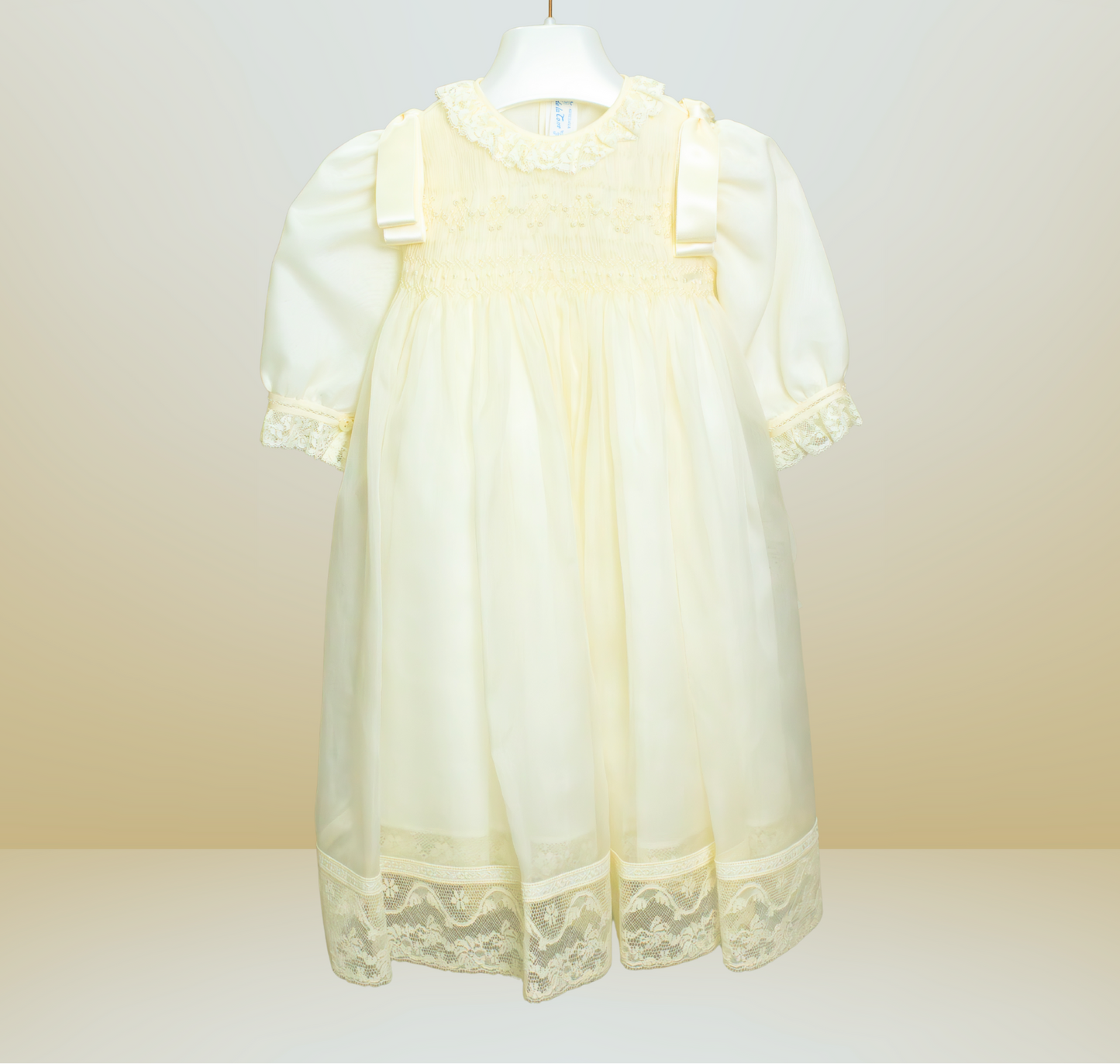 Ropón Corto Seda Natural Marfil