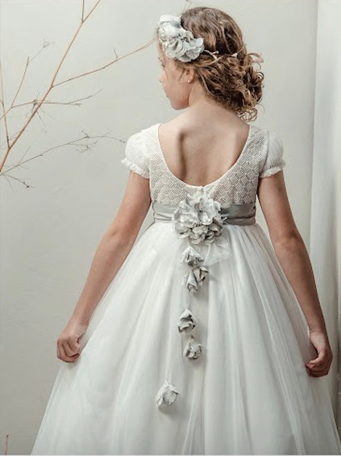 Vestido Comunión Crudo Tul