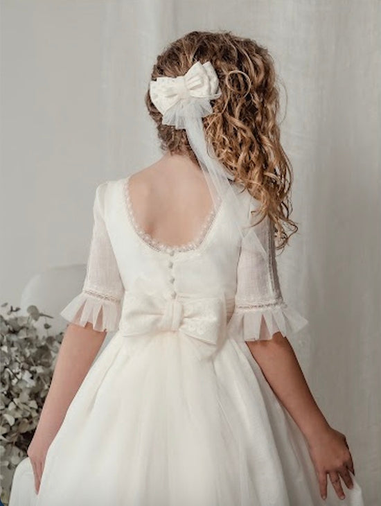 Vestido Comunión Crudo Bordado
