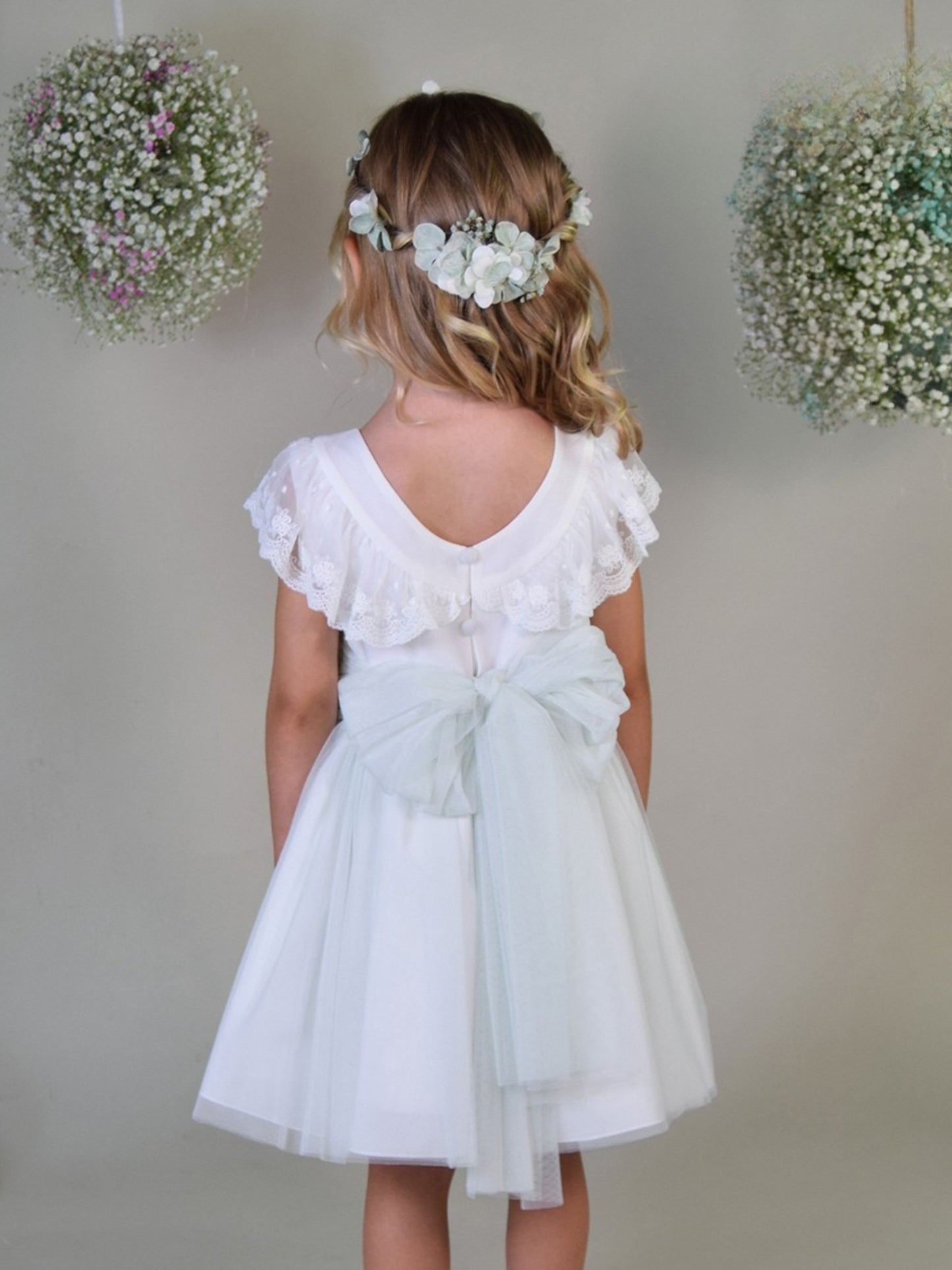 Vestido Infantil Con Tul Rosa