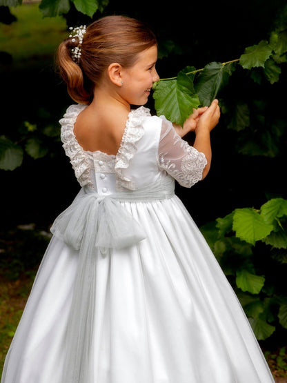 Vestido Comunión Cloe Marfil/Verde Agua