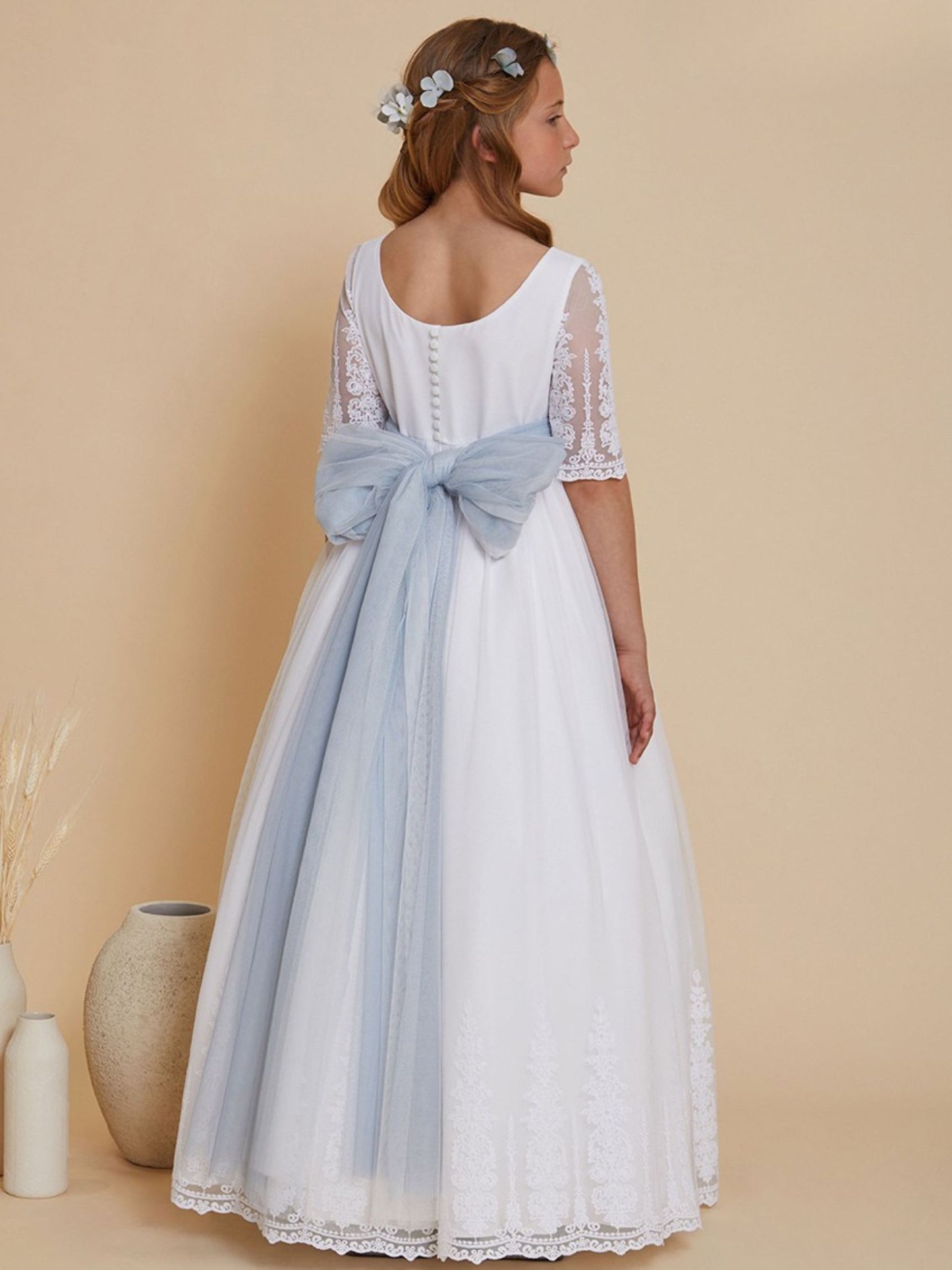 Vestido Comunión Manga Bordada