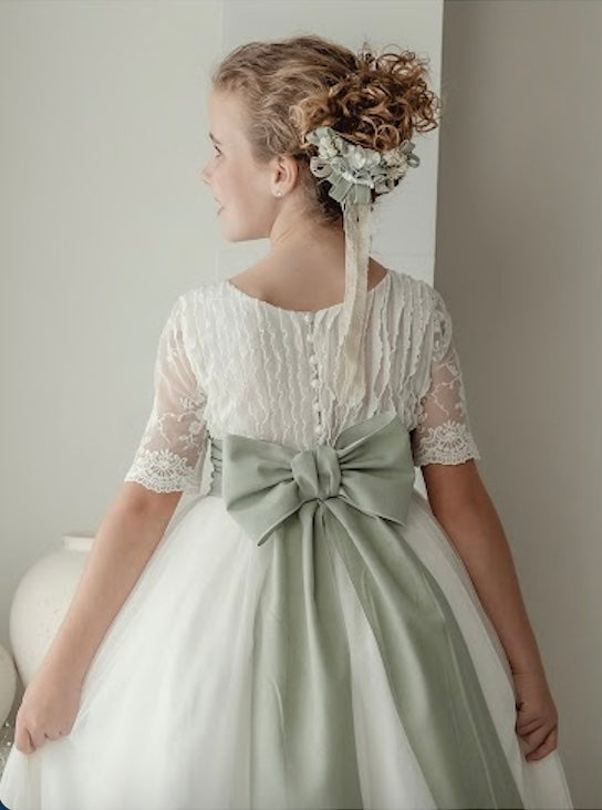Vestido Comunión Crudo Tul