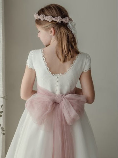 Vestido Comunión Crudo Gasa