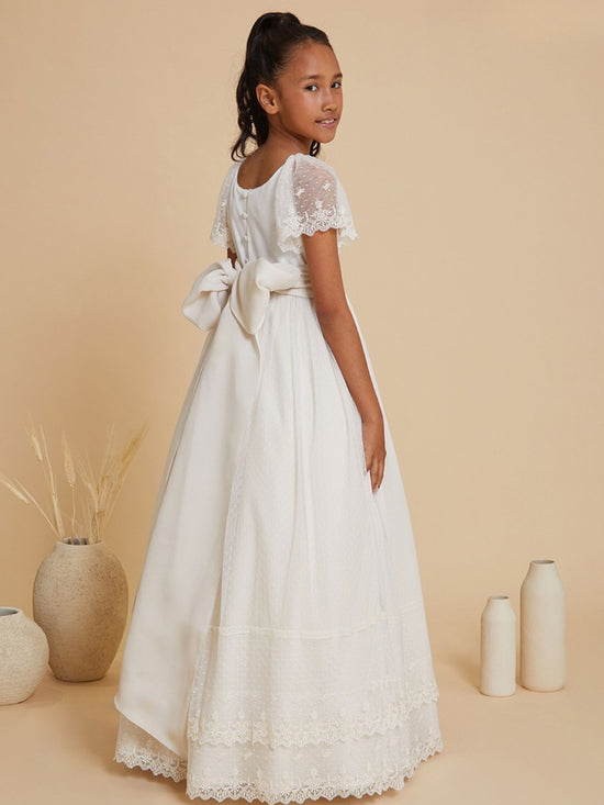 Vestido Comunión Doble Falda Bordada