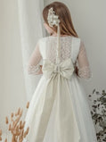 Vestido Comunión Crudo Tul Bordado
