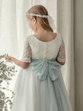Vestido Comunión Celeste Tul