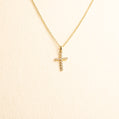 Cruz Oro Amarillo Diamantes 0.06 CT con Bisel Chica (INF) 14k