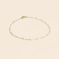 Pulsera Oro Amarillo 14k con Bolitas Ceramica 18 cm 0.7 g