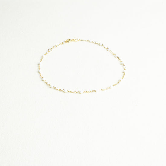 Pulsera Oro Amarillo 14k con Bolitas Ceramica 18 cm 0.7 g