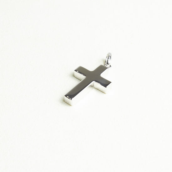 Cruz Oro Blanco 14k Gruesa Gde