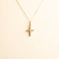 Cruz Oro Amarillo Diamantes con cadena (CUL) 14k