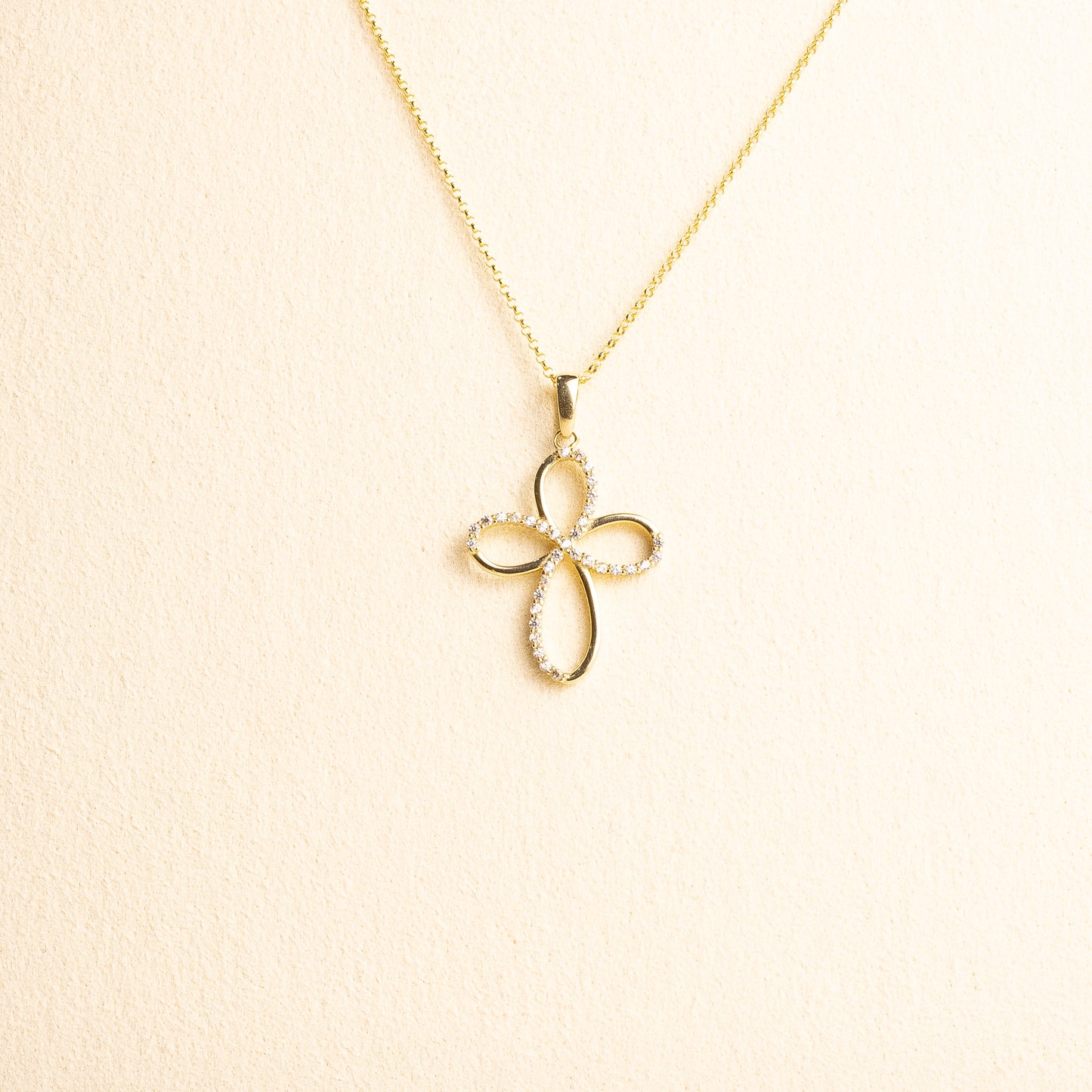 Cruz Infinito Oro 10k con Circonia con cadena (DIV)