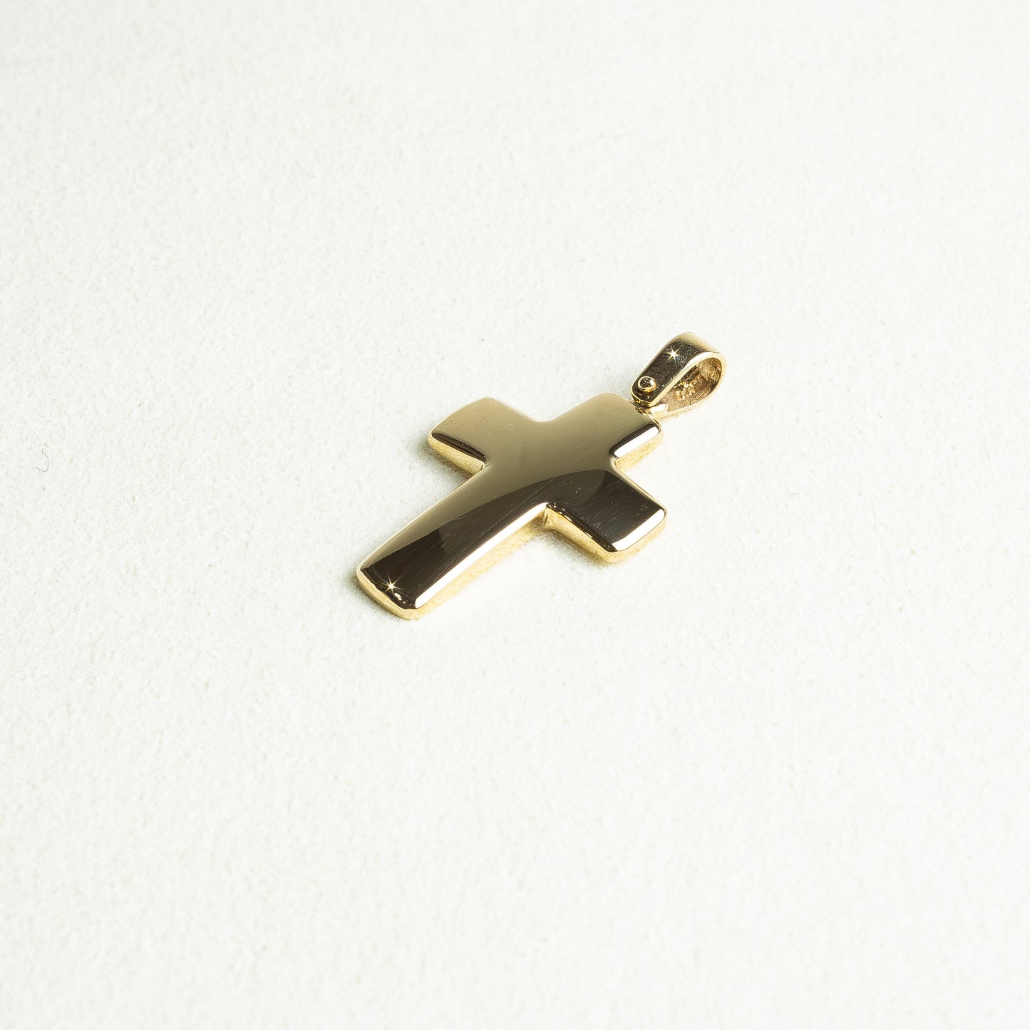 Cruz Oro 14k Curveada Argolla Prem