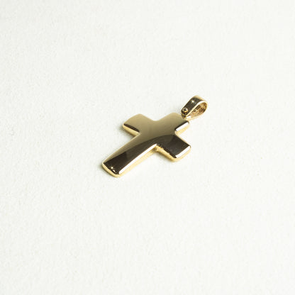 Cruz Oro 14k Curveada Argolla Prem