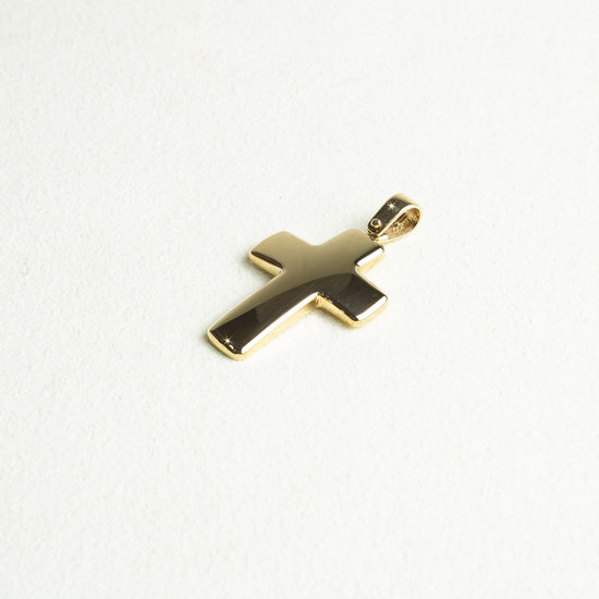 Cruz Oro 14k Curveada Argolla Prem
