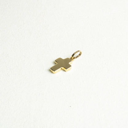 Cruz Oro 14k Flat Redondeada