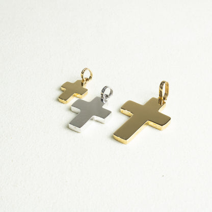 Cruz Oro 14k Flat Redondeada