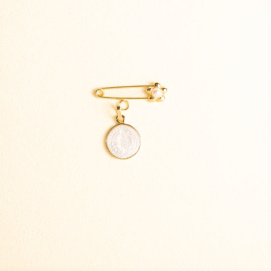 Segurito Flor Oro Amarillo 14k con Perlas