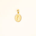 Medalla Oval Virgen de Guadalupe Oro 14k con Diamantes Gde