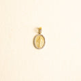 Medalla Oval Virgen Milagrosa Oro 14k con Diamantes Chica