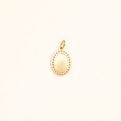 Medalla Oval Virgen Gpe Bisel Oro Amarillo 14k con Circonia Med