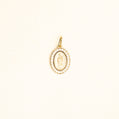 Medalla Oval Virgen Gpe Bisel Oro Amarillo 14k con Circonia Med