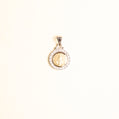 Medalla Rd Virgen Gpe Bisel Oro Blanco 14k con Circonia Chica