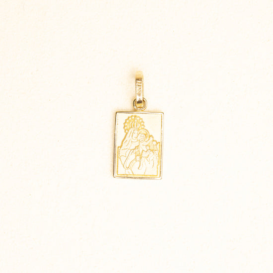 Medalla Rectangular Escapulario Oro 14k