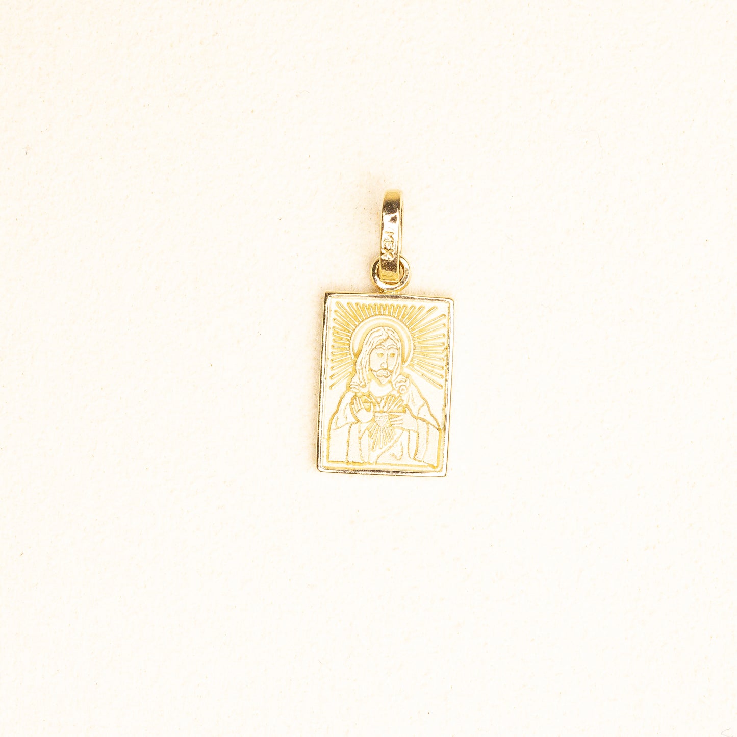 Medalla Rectangular Escapulario Oro 14k